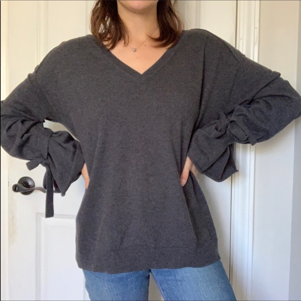 Treasure and Bond Gray Bow Sweater